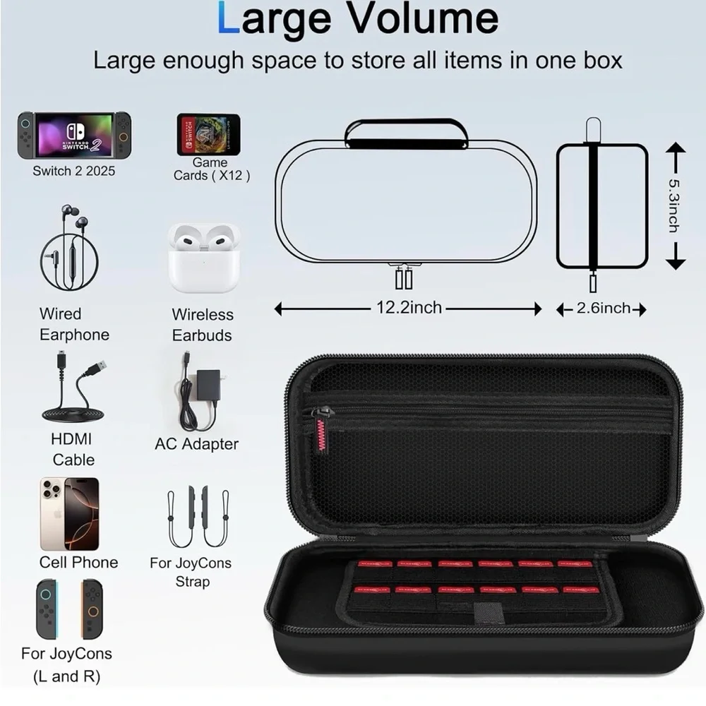 Nintendo Switch 2 Carrying Case/Accessories Bundle